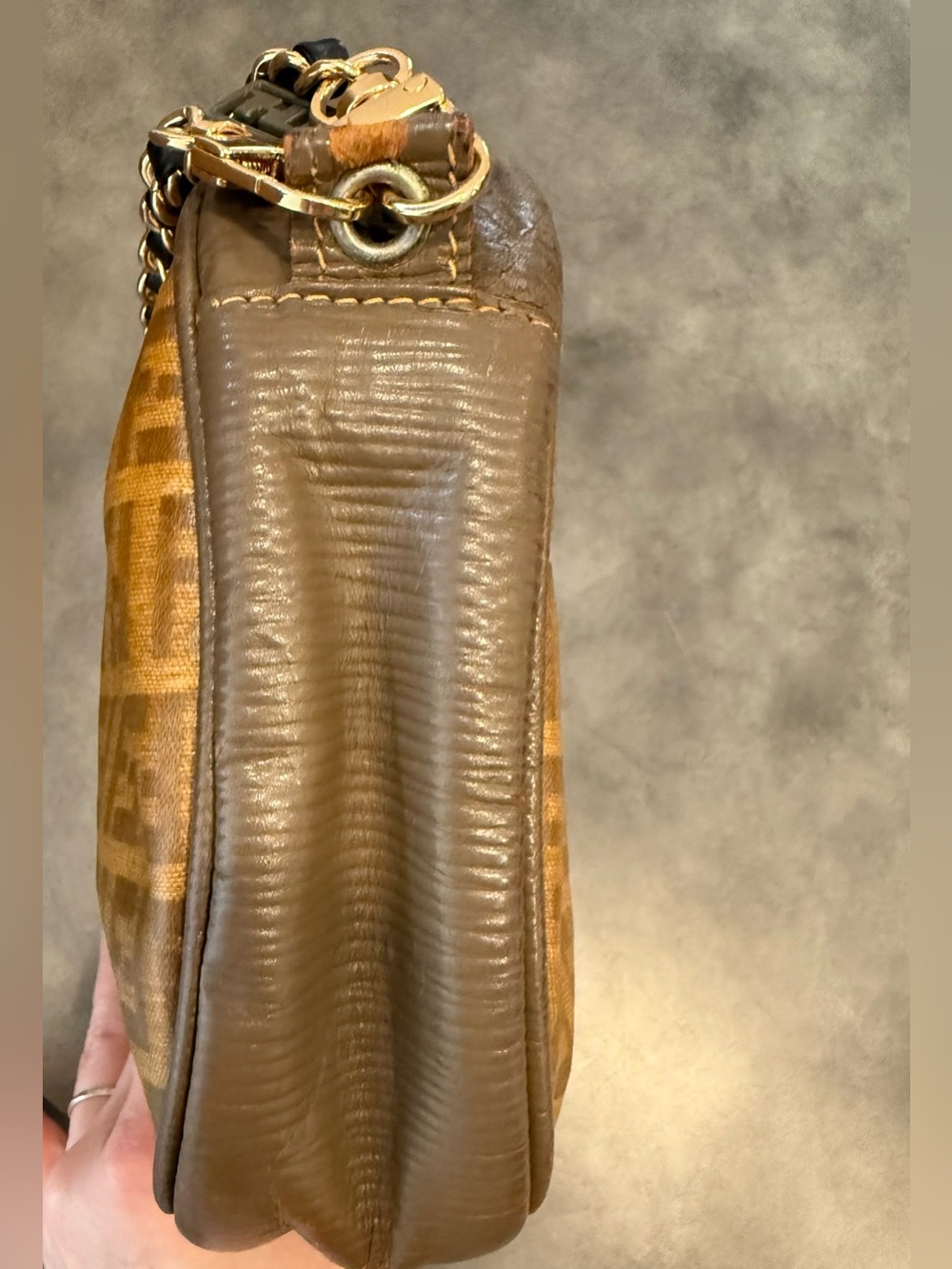 Fendi Vintage Zucca FF Bag with Chain Wristlet Strap - Picture 10 of 13